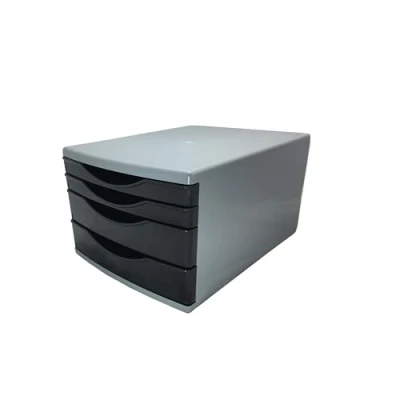 Image of Deflecto® Black Desk Drawer Set featuring 2 x 30mm and 60mm Drawers In Classic Organiser Small Storage Desktop A4