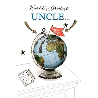 Image of Worlds Greatest Uncle Birthday Embellished Greeting Card Joie De Vivre Cards