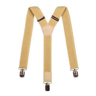 Image of Junior/Childrens 5 12 yrs fully adjustable Elasticated Clip on &#039;Y&#039; Braces/Suspenders Cream