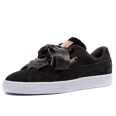 Image of PUMA Suede Heart Vr Womens Trainers Black/White 4 UK