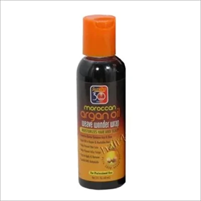 Image of Salon Pro 30 Sec Moroccan Argan Oil Weave Wonder Wrap Moisturizes Hair &amp; Scalp 2oz Dark by