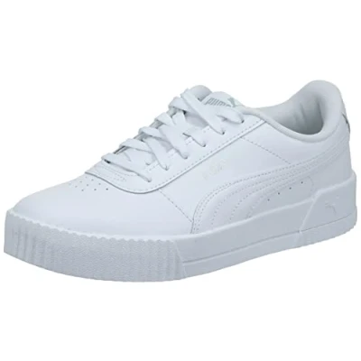 Image of PUMA Women&#039;s Carina Sneaker, White Silver, 4.5 UK