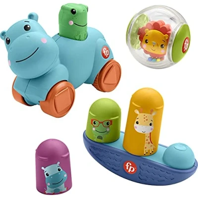Image of Fisher Price Hello Moves Play Kit, curated gift set of activity toys for infants ages 9 months and up