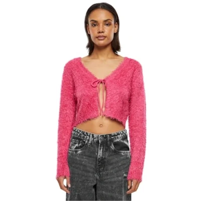Image of Urban Classics TIED Cropped Cardigan, Women&#039;s, Size: 5XL, Hibiskuspink