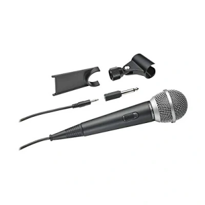 Image of Audio Technica ATR1200X Unidirectional Dynamic Vocal/Instrument Microphone includes Desk Stand and Clamp (Black)
