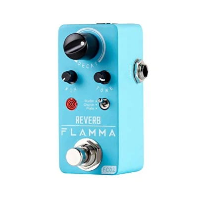 Image of FLAMMA FC02 Mini Reverb Pedal Digital Guitar with 3 Effects Church Plate Studio True Bypass