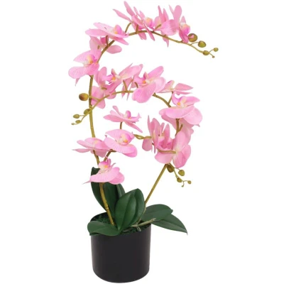 Image of vidaXL Artificial Orchid Plant with Pot 65 cm Pink