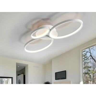 Image of Sios Integrated LED 3 Light Flush Ceiling White