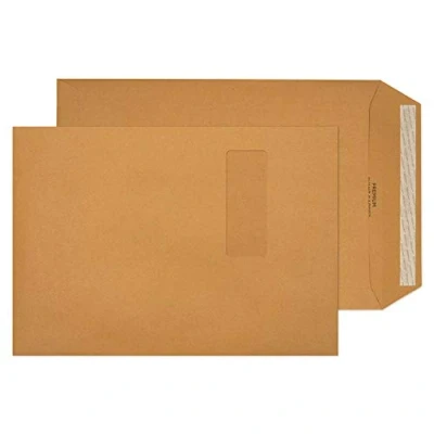 Image of Blake Avant Garde C4 324 x 229 mm 130 gsm Heavyweight Extra Strong Peel &amp; Seal Window Pocket Envelopes (AG0048) Cream Manilla Pack of 250