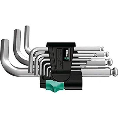 Image of Wera 950/9 Hex Plus 3 Chrome Plated L key Set, Metric, 1.5 10 mm, 9pc, 05133163001