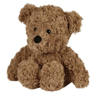 Image of Warmies Plush Brown Curly Bear Microwavable Weighted Teddy with French Lavender Scent, Hot or Cold for Cool Relaxation and Warm Relief