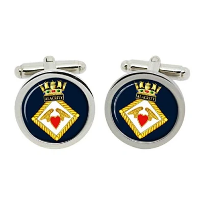Image of HMS Alacrity, Royal Navy Cufflinks in Box