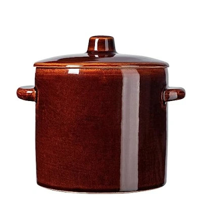 Image of KADAX Stoneware Pot, Ceramic Pot with Side Handles and Lid, Dishwasher Safe Handmade Fermentation Pickle (1.5L)