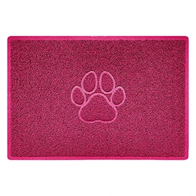 Image of Nicoman Paw Embossed Shape Indoor Outdoor Dirt Trapper Door Mat Washable Barrier Heavy Duty Doormat (Watertight Rubber Back, Large, Pink, 90 x 60cm)