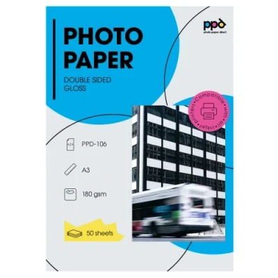 Image of PPD 50 Sheets Inkjet Photo Paper A3 Double Sided Gloss/Gloss (180gsm) 106