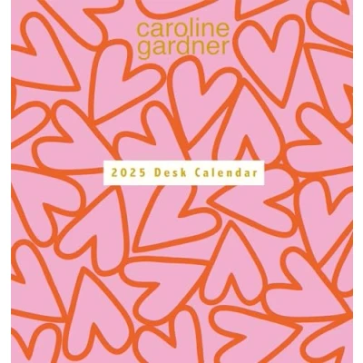 Image of 2025 Caroline Gardner Hearts &amp; Mixed Prints Desk Calendar