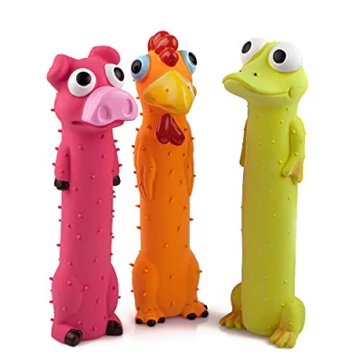 Image of CHIWAVA 3 Pack 9&quot; Squeaky Latex Dog Toys Standing Stick Animal Puppy Fetch Interactive Play for Small Medium Dogs