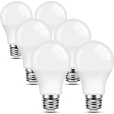 Image of LEDYA E27 Screw Bulb, 9W 806LM LED 60 Watts Equivalent Bulbs, 2700K Warm White in Light Energy Saving Bulbs Screw, Non Dimmable, Pack of 6