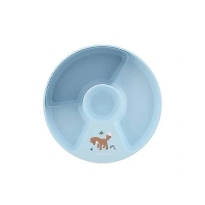 Image of Mepal Divided Plate Mio Little Dutch, High Edges with Corners for Easy scooping, Non Slip Base, Includes Removable Compartment to Create 2, 3 or 4 Sections, Microwave Safe, Forest Friends
