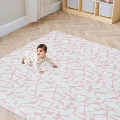 Image of Tutti Bambini Infinity Baby Play Mat 6 Piece Soft Puzzle Mats for Floor Play, Cushioned &amp; Non Slip EVA Foam Mat, Wipe Clean Playmat, Oddity Blush (180 x 120 cm)