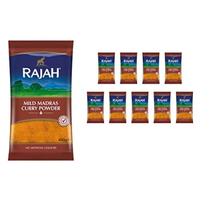 Image of Rajah Spices Mild Madras Curry Powder (400g (Pack of 10))