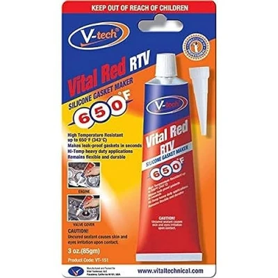 Image of V tech Red RTV Silicone Instant Gasket Maker 650F 85g