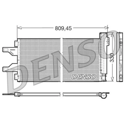 Image of 6455EP Condenser DENSO DCN07050 with dryer 809.45x330x16 R134a 809,45mm CITROËN: Relay II Van, PEUGEOT: Boxer Minibus