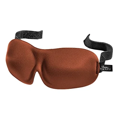 Image of Bucky 40 Blinks No Pressure Solid Eye Mask for Sleep &amp; Travel, Brown, One Size