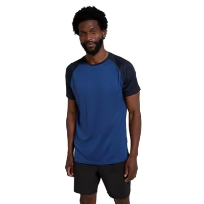 Image of Mountain Warehouse Endurance Mens T Shirt Breathable Tee, UPF50 Protection, Lightweight Shirt, Comfortable &amp; Quick Drying Top for Gym, Travelling, Running Cobalt XS