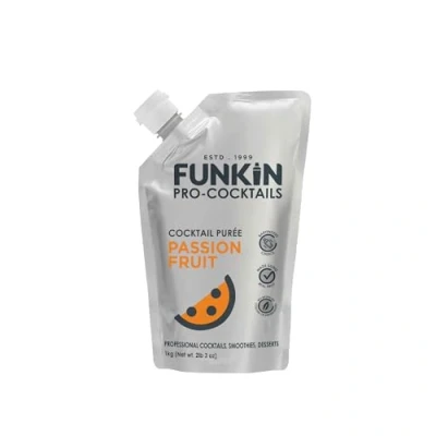 Image of Funkin Pro Passion Fruit Puree for Cocktails, Cooking &amp; Baking, Real Cocktail Ingredients, Mixer 1kg (Pack of 5)