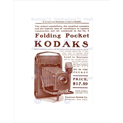 Image of Wee Blue Coo Ad Vintage Camera Pocket Eastman Rochester New York Wall Art Print