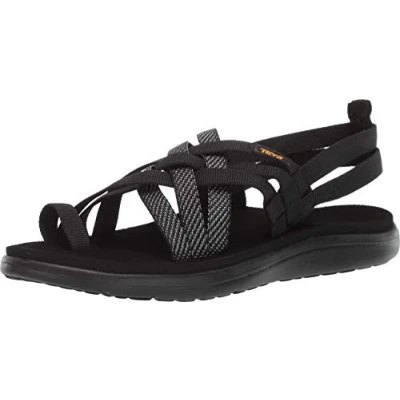 Image of Teva VOYA Strappy Walking sandals, Women&#039;s, Size: 8.5, Hera black Textile