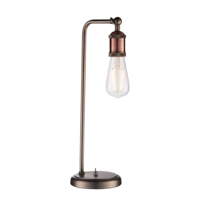 Image of Hal 1 Light Table Lamp Aged Pewter, Copper Plate, E27