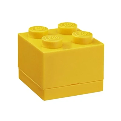 Image of Room Copenhagen LEGO Mini Box 4 Knobs Yellow Versatile Small Storage for Snacks, Jewellery, Hair Accessories, Souvenirs &amp; More Dishwasher Safe, 46 x 43 mm