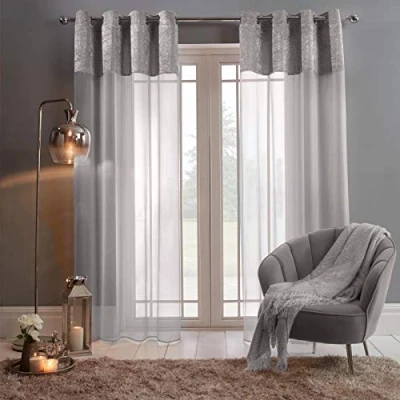 Image of Sienna Curtains, Silver, One Size
