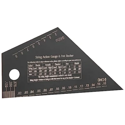 Image of Rtauhife Fret Leveling Tool Guitar Bass Neck Fingerboard Measuring Ruler Stainless Steel Rocker Luthier