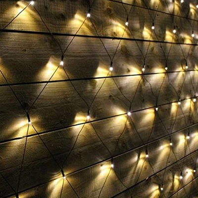 Image of JnDee Fully Waterproof Low Voltage Fairy Net Lights 3M X 2M (10X7 ft) 320 LED Warm White with 8 Light Effects, 8H Timer