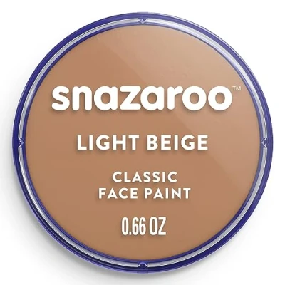 Image of Snazaroo Classic Face and Body Paint for Kids Adults, Light Beige Colour, Water Based, Easily Washable, Non Toxic, Makeup, Painting Parties, Ages 3+