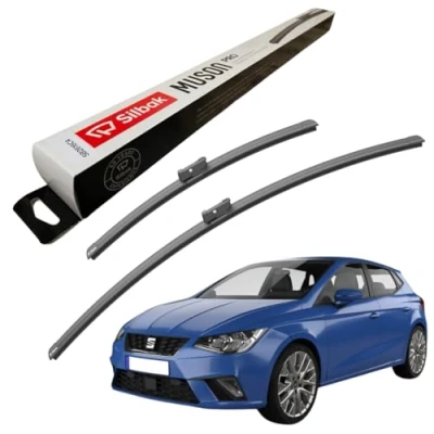 Image of Silbak Windscreen Wipers, fits for SEAT IBIZA (01/2017 ONWARDS) Front Wiper Blades, 650mm/400mm