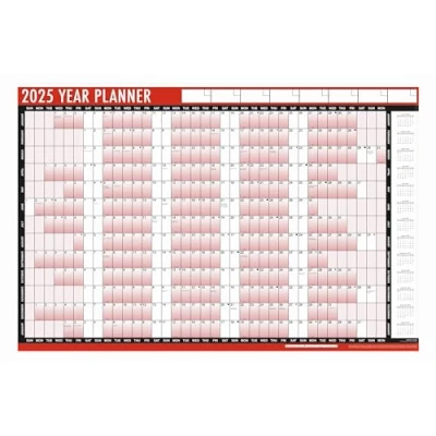 Image of 2025 Wall Planner Calendar A1 Large Laminated unmounted 85cm X 58cm