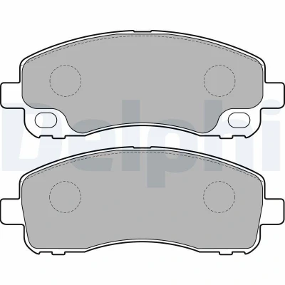Image of MK528943 Brake pad set DELPHI LP2204 not prepared for wear indicator with anti squeak plate accessories