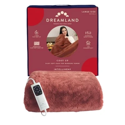 Image of Dreamland Cosy Up Silky Soft Terracotta Faux Fur Warming Throw 160x120cm