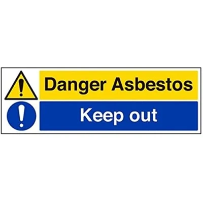 Image of VSafety Danger Asbestos Keep Out Warning Sign Landscape 600mm x 200mm 1mm Rigid Plastic