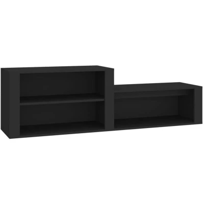 Image of vidaXL Shoe Cabinet Black 150x35x45 cm Engineered Wood