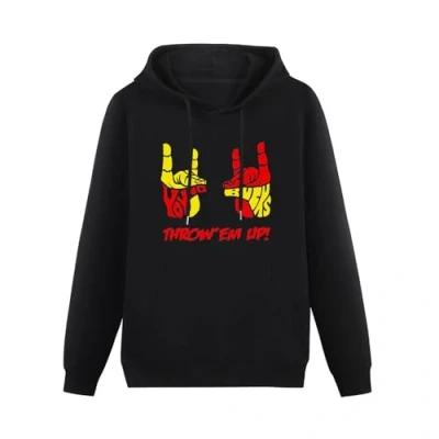 Image of TAN YA XUE Young Bucks Throw&#039;em Up ! Unisex Sweatshirts Graphic Pullover Mens Black Printed Hoodies M