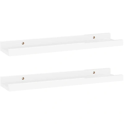 Image of vidaXL Wall Shelves 2 pcs High Gloss White 40x9x3 cm