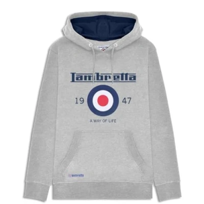 Image of Lambretta Mens Target Hoodie Grey Marl M