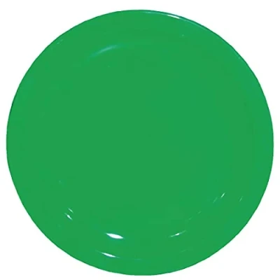 Image of Olympia Kristallon Reusable Plastic Plates Set 172 mm (Pack of 12), Green, Shatterproof Polycarbonate Plates, Smaller Portion Plate, Children&#039;s CB764
