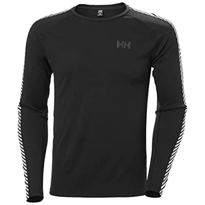 Image of Helly Hansen Men&#039;s Lifa Active Stripe Crew Shirt, Black, M UK
