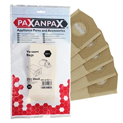 Image of Paxanpax VB172 Compatible Paper Vacuum Bags for Dirt Devil &#039;Type G&#039; Handy Series (Pack of 5), Brown